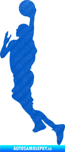 Samolepka Basketbal 007 levá 3D karbon modrý