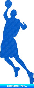 Samolepka Basketbal 008 levá 3D karbon modrý