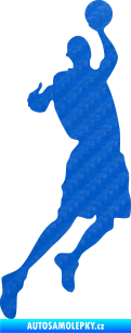 Samolepka Basketbal 008 pravá 3D karbon modrý