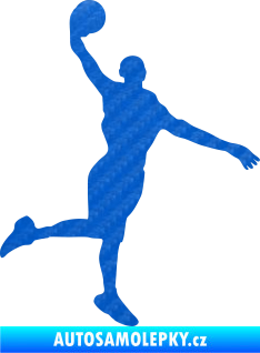 Samolepka Basketbal 012 pravá 3D karbon modrý