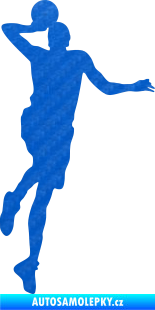 Samolepka Basketbal 014 pravá 3D karbon modrý