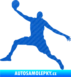Samolepka Basketbal 002 levá 3D karbon modrý
