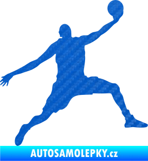 Samolepka Basketbal 002 pravá 3D karbon modrý
