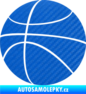Samolepka Basketbalový míč 001 3D karbon modrý