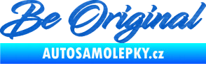 Samolepka Be Original nápis 3D karbon modrý
