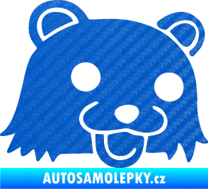 Samolepka Bear pravá 3D karbon modrý
