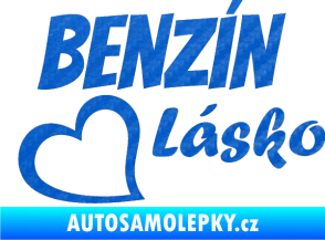 Samolepka Benzín Lásko 3D karbon modrý