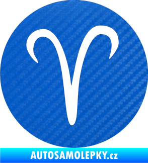 Samolepka Beran zvěrokruh 001 - horoskop 3D karbon modrý