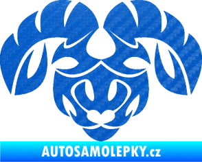 Samolepka Beran zvěrokruh 003  3D karbon modrý
