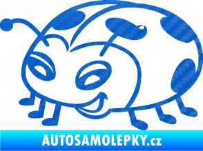 Samolepka Beruška 004 levá 3D karbon modrý