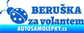 Samolepka Beruška za volantem 3D karbon modrý