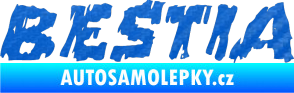 Samolepka Bestia 3D karbon modrý