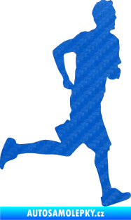 Samolepka Běžec 001 pravá 3D karbon modrý