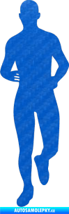 Samolepka Běžec 002 levá 3D karbon modrý