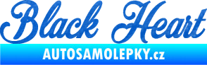 Samolepka Black Heart nápis 3D karbon modrý