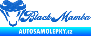 Samolepka Black mamba nápis 3D karbon modrý