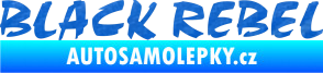 Samolepka Black Rebel nápis 3D karbon modrý