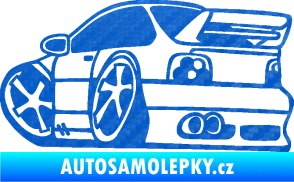 Samolepka BMW e46 karikatura levá 3D karbon modrý