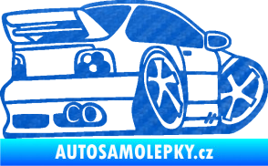 Samolepka BMW e46 karikatura pravá 3D karbon modrý