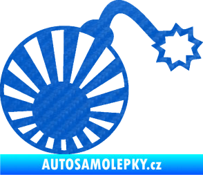 Samolepka Bomba 006 JDM pravá 3D karbon modrý