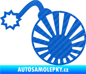Samolepka Bomba 006 JDM levá 3D karbon modrý