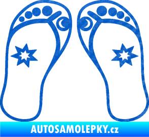 Samolepka Botičky 001 plážové žabky 3D karbon modrý