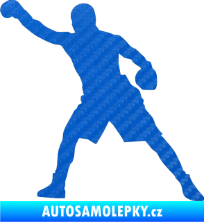 Samolepka Boxer 002 levá 3D karbon modrý