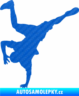 Samolepka Breakdance 001 levá 3D karbon modrý