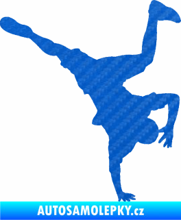 Samolepka Breakdance 001 pravá 3D karbon modrý