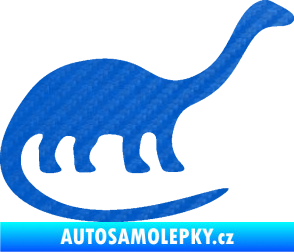 Samolepka Brontosaurus 001 pravá 3D karbon modrý