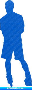 Samolepka Bruslař 004 levá 3D karbon modrý