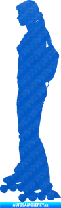 Samolepka Bruslařka 003 levá 3D karbon modrý