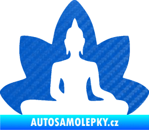 Samolepka Budha 003 pravá  3D karbon modrý