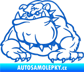 Samolepka Buldog 001 levá pes 3D karbon modrý
