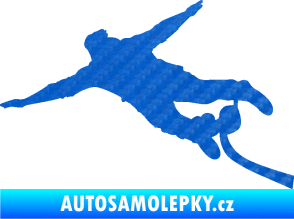 Samolepka Bungee jumping 001 levá 3D karbon modrý