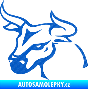 Samolepka Býk 005 levá 3D karbon modrý