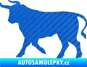 Samolepka Býk 011 levá 3D karbon modrý
