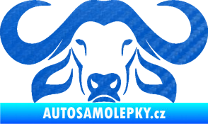 Samolepka Býk 015 3D karbon modrý