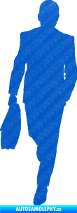 Samolepka Byznysmen 001 levá 3D karbon modrý