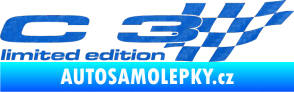 Samolepka C3 limited edition pravá 3D karbon modrý