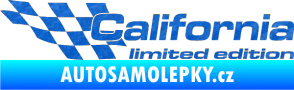 Samolepka California limited edition levá 3D karbon modrý