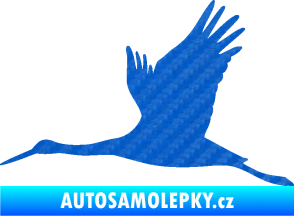 Samolepka Čáp 002 levá 3D karbon modrý