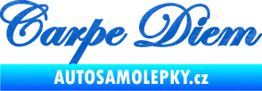 Samolepka Carpe diem nápis užívej dne 3D karbon modrý