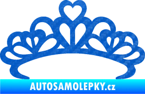 Samolepka Čelenka se srdíčky  3D karbon modrý