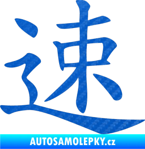 Samolepka Čínský znak Fast 3D karbon modrý