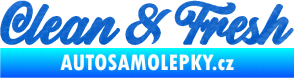Samolepka Clean & Fresh nápis 3D karbon modrý