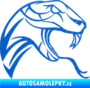 Samolepka Cobra 002 pravá 3D karbon modrý