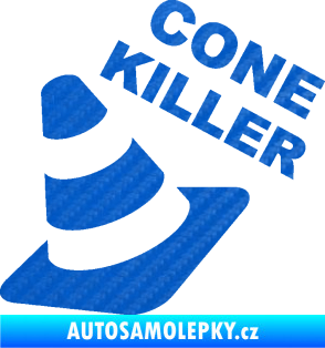 Samolepka Cone killer  3D karbon modrý