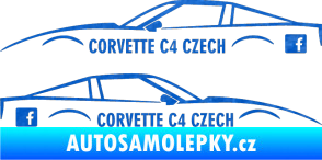 Samolepka Corvette C4 FB 3D karbon modrý