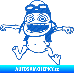 Samolepka Crazy frog levá 3D karbon modrý